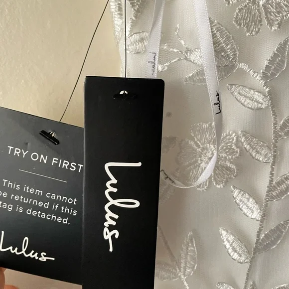 Lulu’s Ivory Floral Embroidered Ruffled Mini Cocktail Dress - Picture 6 of 13